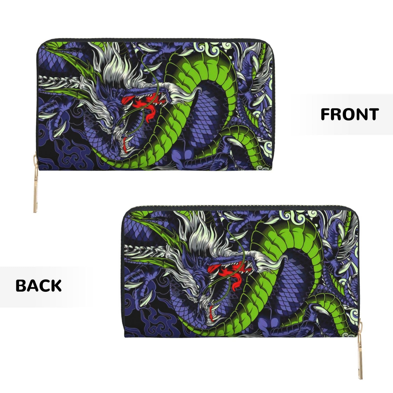 Amazon.co.jp: 財布 龍神 竜 ドラゴン柄 長財布 レザー ながざいふ